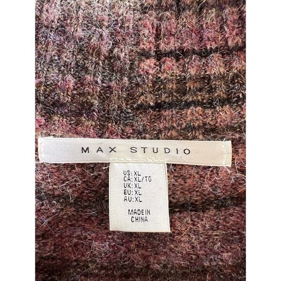 Max Studio Women’s Open Knit Wool Blend Cardigan Size XL Multicolor Rainbow Cozy - Picture 4 of 8